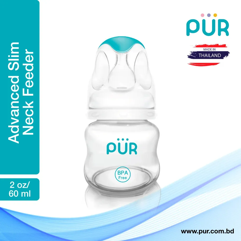 Y0ultpwoRuIRhasHsYvgd6QtTepVjqofXqp7ACk9 PUR Advanced Plus Slim Neck Feeding Bottle 2oz (60ml) – Slow Flow (0–3 Months) 1800 - Image 1