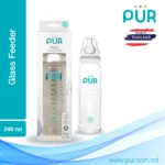 PUR Glass Feeding Bottle 240ml (8oz) – Anti-Colic – 1203