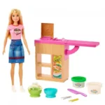 Barbie Noodle Maker Kitchen Playset with Dough & Doll - Image 2