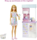 Barbie Ice Cream Shop Playset with Dough & Doll - Image 2