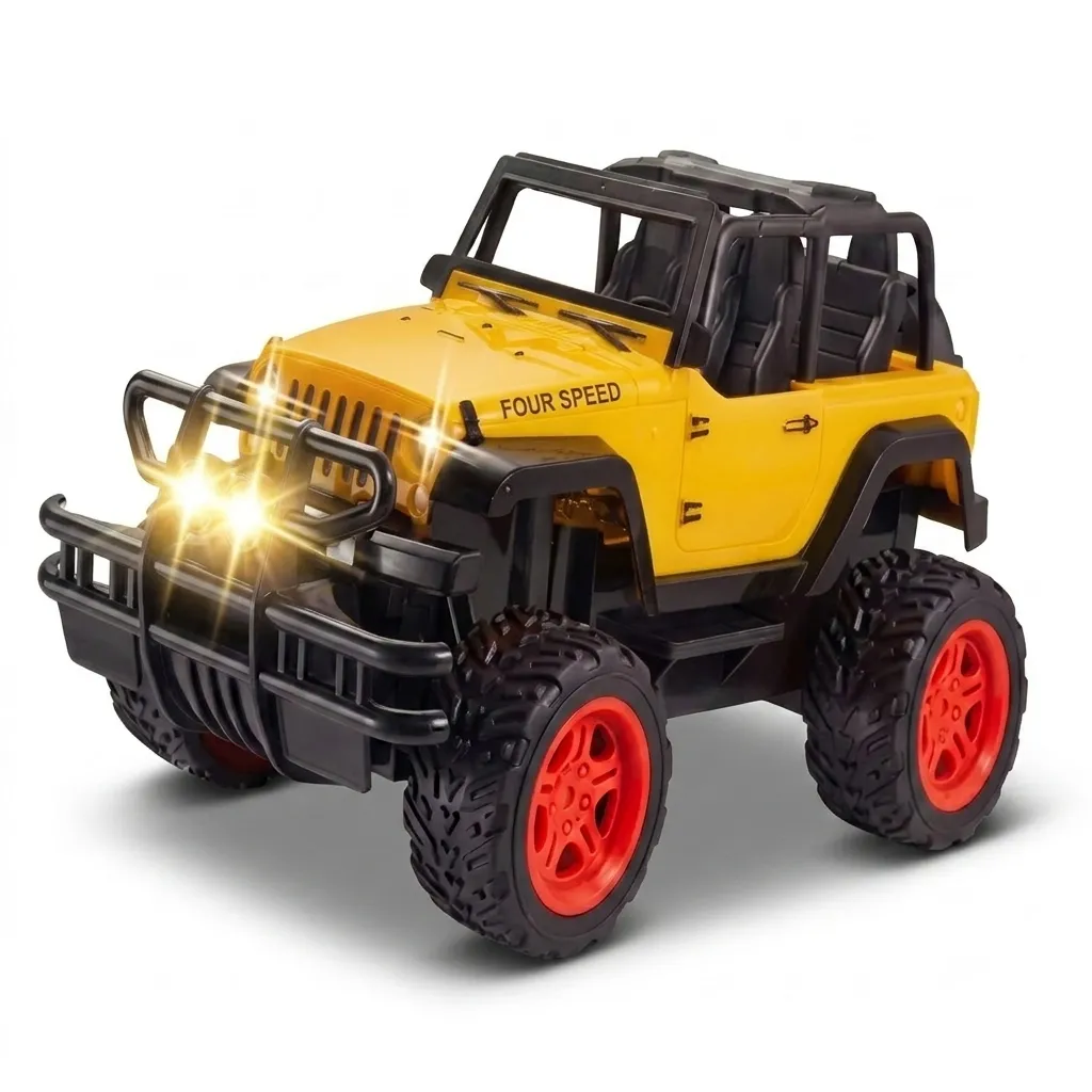 hV9E6S4igZ7tUYGQpFsRgq5pQeZykQjlxqkhduxO Crazy Burst Cross Country RC Jeep – 4WD Style Rechargeable Remote Control Car with LED Lights - Image 1