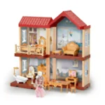 Princess House Doll House Play Set – 136 Pieces | Castle House Pretend Play Toy