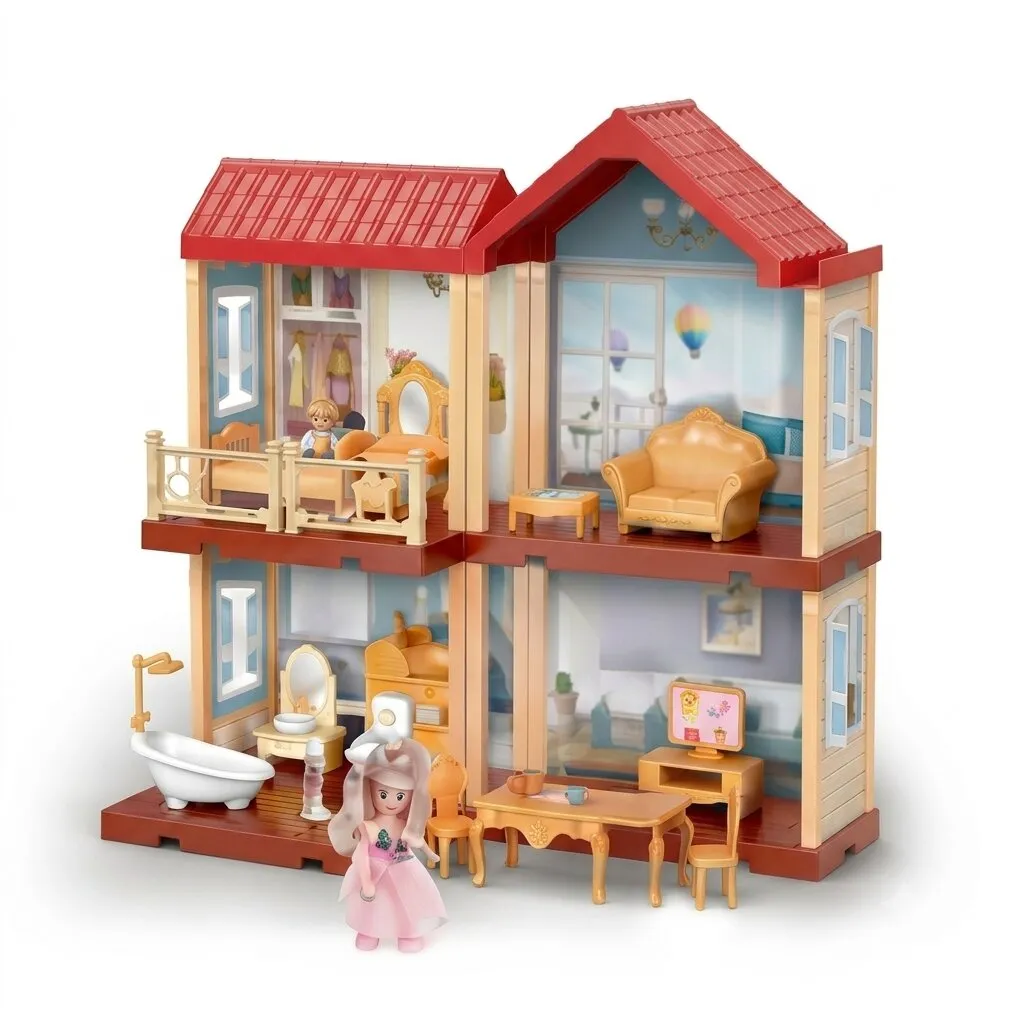 v0cmtTjCRBrQMGpc6gySWKAY76Pu3j46q7Hq0VC5 Princess House Doll House Play Set – 136 Pieces | Castle House Pretend Play Toy - Image 1