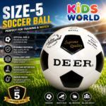 Deer Football Official Size-5 Black & White