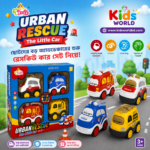 Urban Rescue Emergency Vehicle Set – 4 Push & Go Toy Cars - Image 2