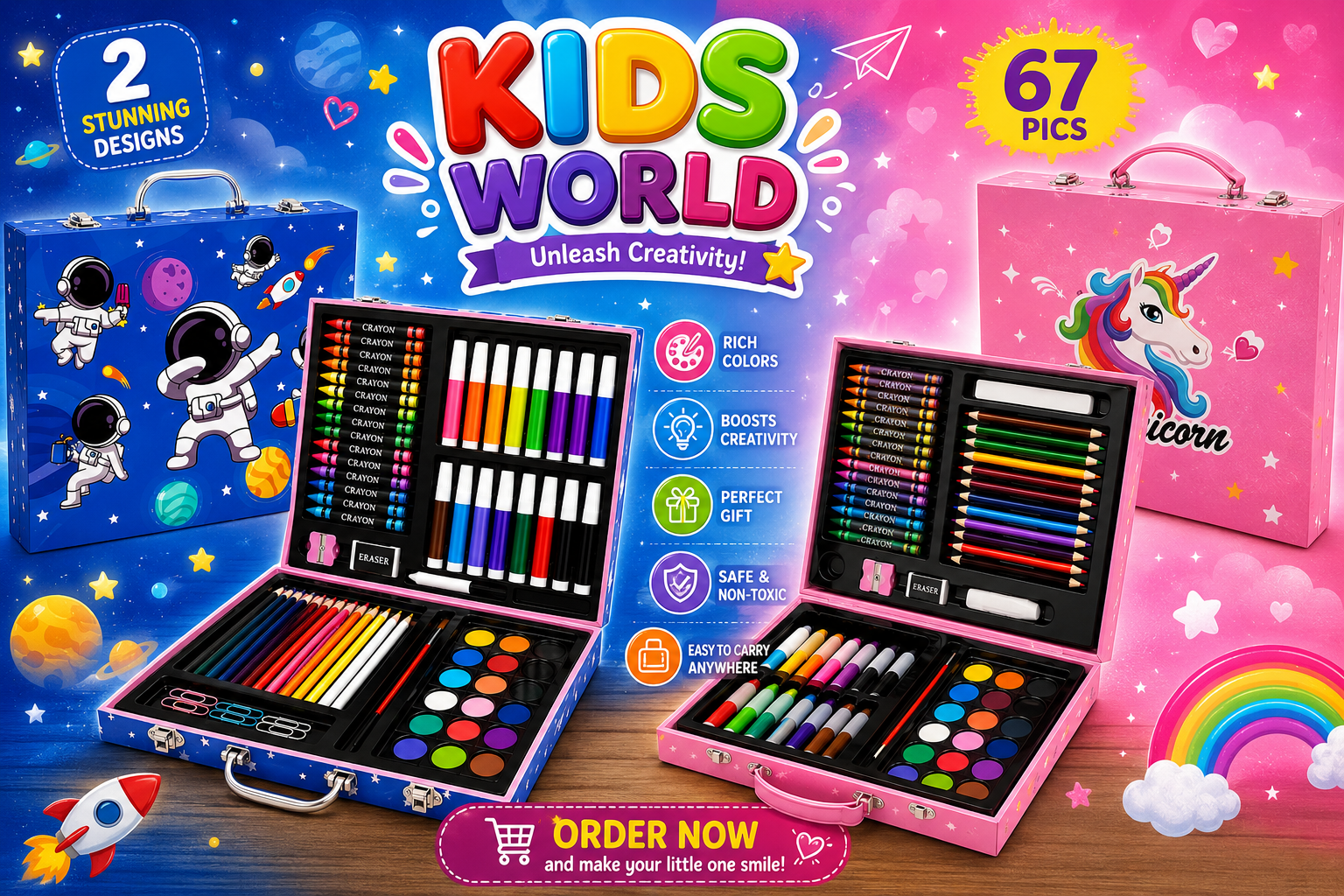 22cd10d8-045f-4c90-bdff-00798e54d839 Kids Art Set 67 PCS – Unleash Your Child's Creativity - Image 1