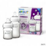 Philips Avent Natural Glass Feeder Twin Pack 125ml 0m+ & 240ml 1m+ (2 Bottles)