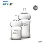 Philips Avent Natural Glass Feeder Twin Pack 125ml 0m+ & 240ml 1m+ (2 Bottles) - Image 2