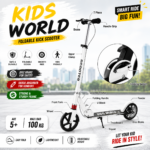 Hapsters Urban Scooter – Height Adjustable Foldable Kick Scooter White