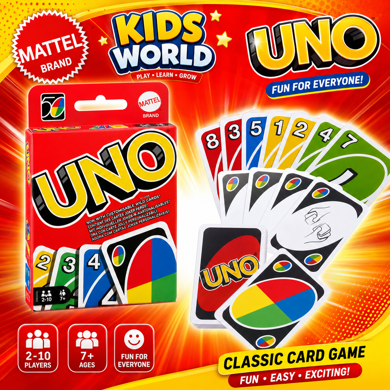 6169a398-3b12-4e80-936d-812cca1fbf32 Mattel UNO Card Game - Image 1