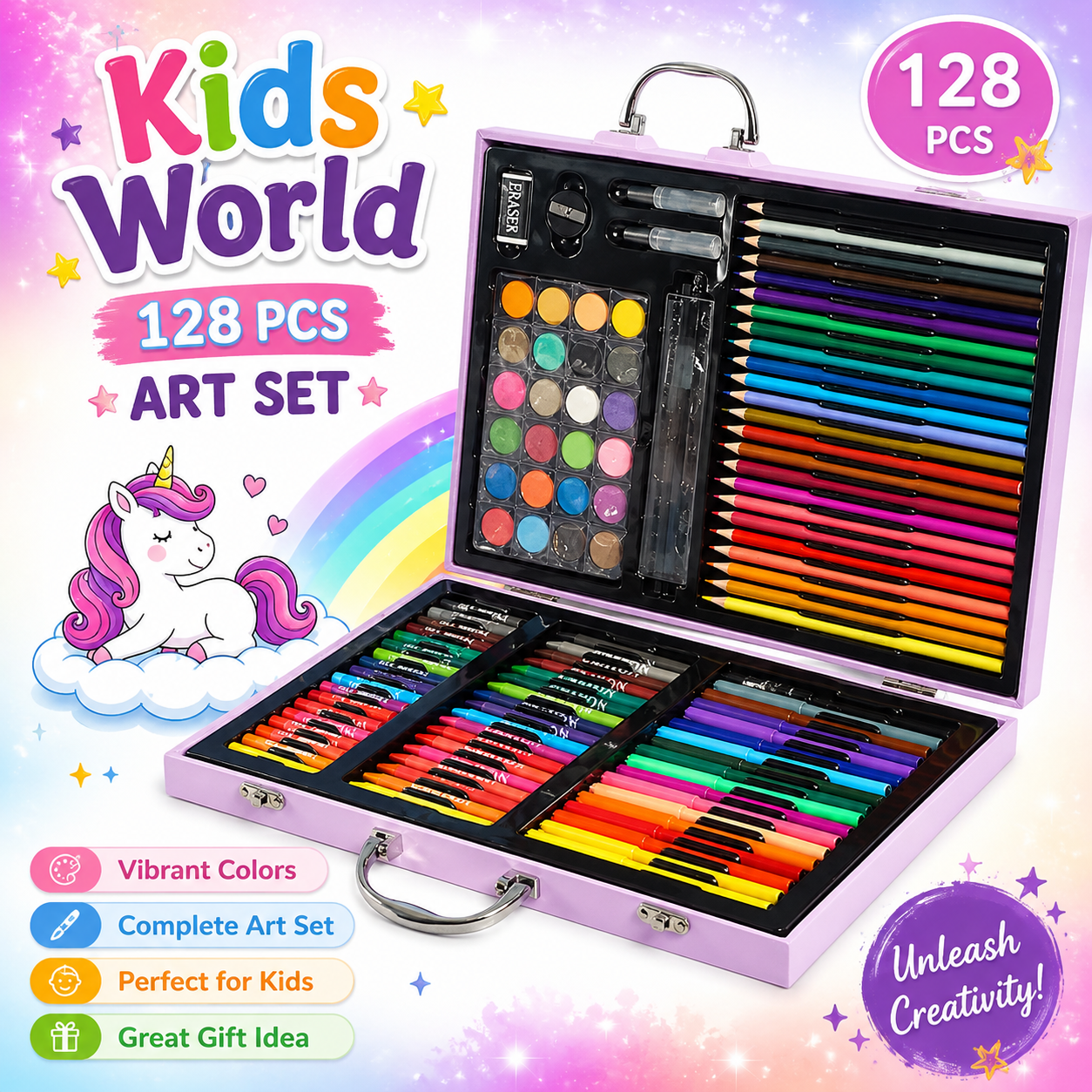 63d05416-58fa-4554-a8a3-00dcbd4e7127 Kids Art Set 128 PCS - Image 1