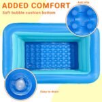 Jiosdo Paddling Pool for Kids, 120cm Rectangle Inflatable Baby Pool 2-Ring | Kids Swimming Pool with Soft Inflatable Floor for Outdoor Garden Backyard Summer Water Toy for Toddlers Children - Image 4