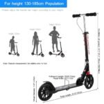 Hapsters Urban Scooter – Height Adjustable Foldable Kick Scooter Black - Image 2