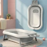 StarAndDaisy BT Luxe Baby Bathtub with Soap Bar, Foldable Space Saving Design, Anti-Slip TPE Base, Quick Drain, Extra Large Bath Tub - Image 2
