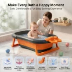 StarAndDaisy BT Luxe Baby Bathtub with Soap Bar, Foldable Space Saving Design, Anti-Slip TPE Base, Quick Drain, Extra Large Bath Tub - Image 3