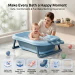 StarAndDaisy BT Luxe Baby Bathtub with Soap Bar, Foldable Space Saving Design, Anti-Slip TPE Base, Quick Drain, Extra Large Bath Tub - Image 5