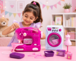 Kids Sewing Machine & Washing Machine Pretend Play Set
