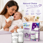Philips Avent Natural Glass Feeder Twin Pack 125ml 0m+ & 240ml 1m+ (2 Bottles)