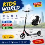 Hapsters Urban Scooter – Height Adjustable Foldable Kick Scooter Black