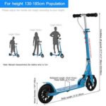 Hapsters Urban Scooter – Height Adjustable Foldable Kick Scooter Blue - Image 3