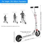 Hapsters Urban Scooter – Height Adjustable Foldable Kick Scooter White - Image 3