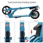 Hapsters Urban Scooter – Height Adjustable Foldable Kick Scooter Blue - Image 4