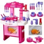 Kids Kitchen Set Toy Pretend Play Cooking Game Children Kitchen Toy for Girls - Image 3