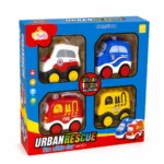 Urban Rescue Emergency Vehicle Set – 4 Push & Go Toy Cars - Image 3
